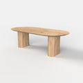 Plat ovale eiken eettafel Noah