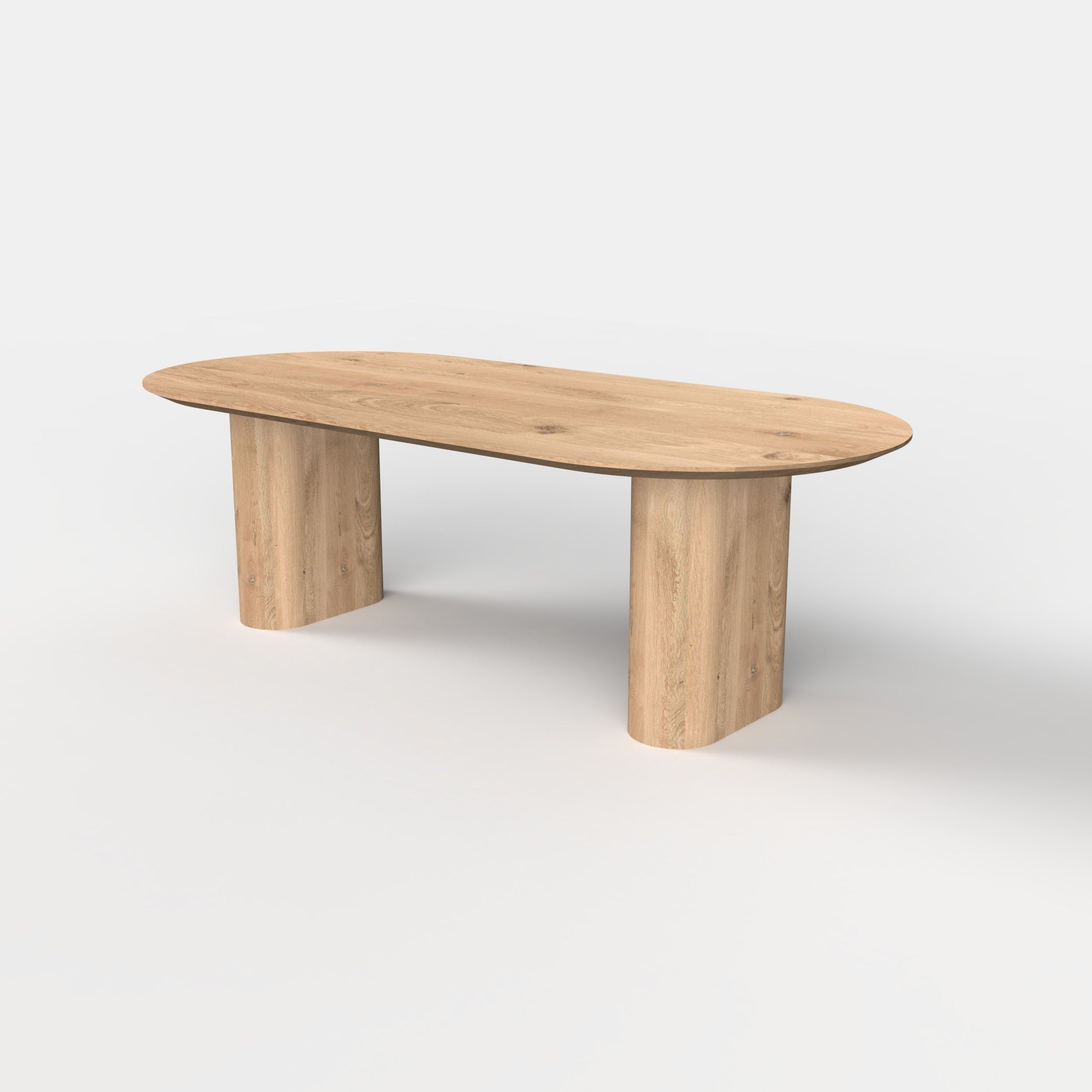 Plat ovale eiken eettafel Noah