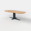 Plat ovale eiken eettafel dex