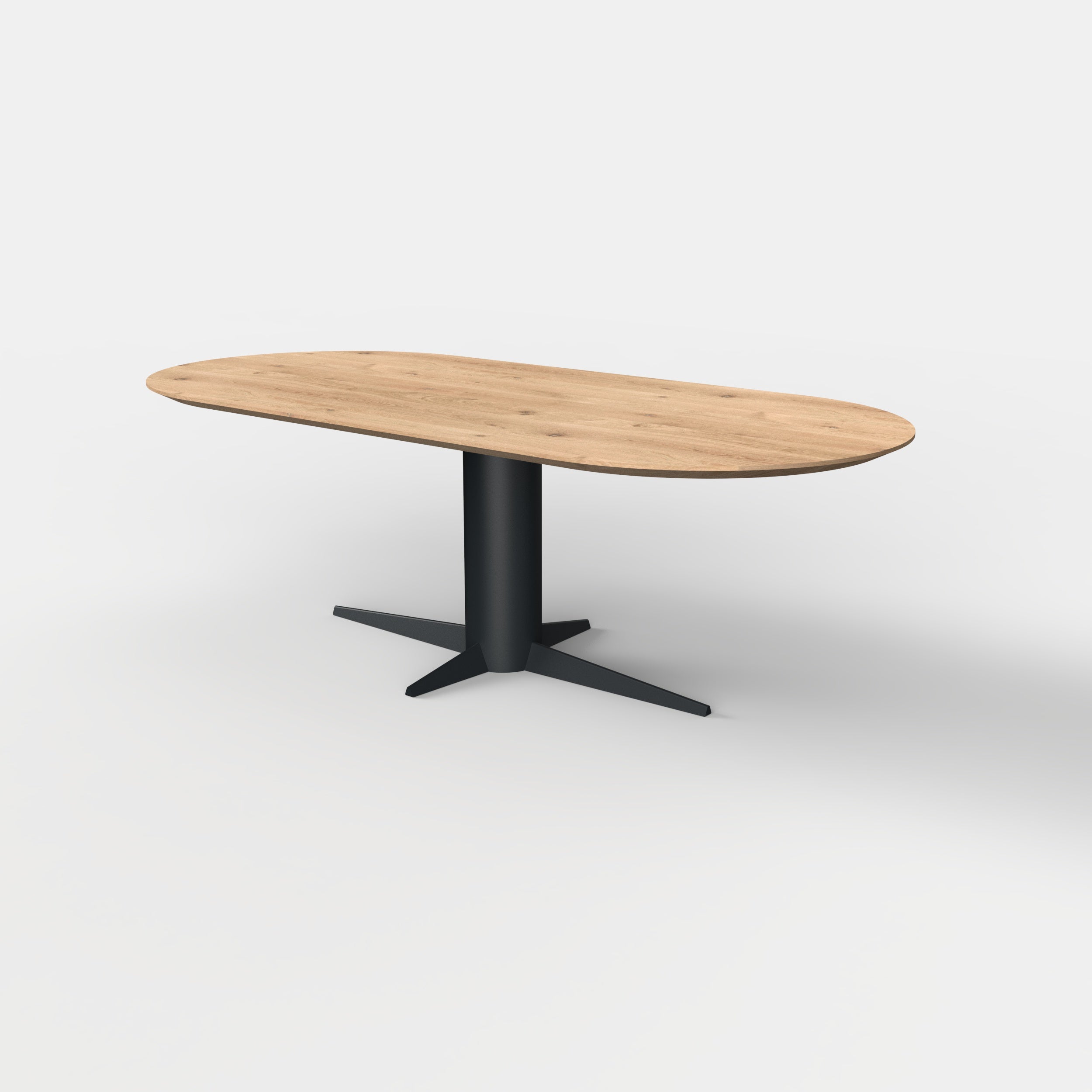 Plat ovale eiken eettafel dex