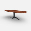 Plat ovale notenhouten eettafel Levi