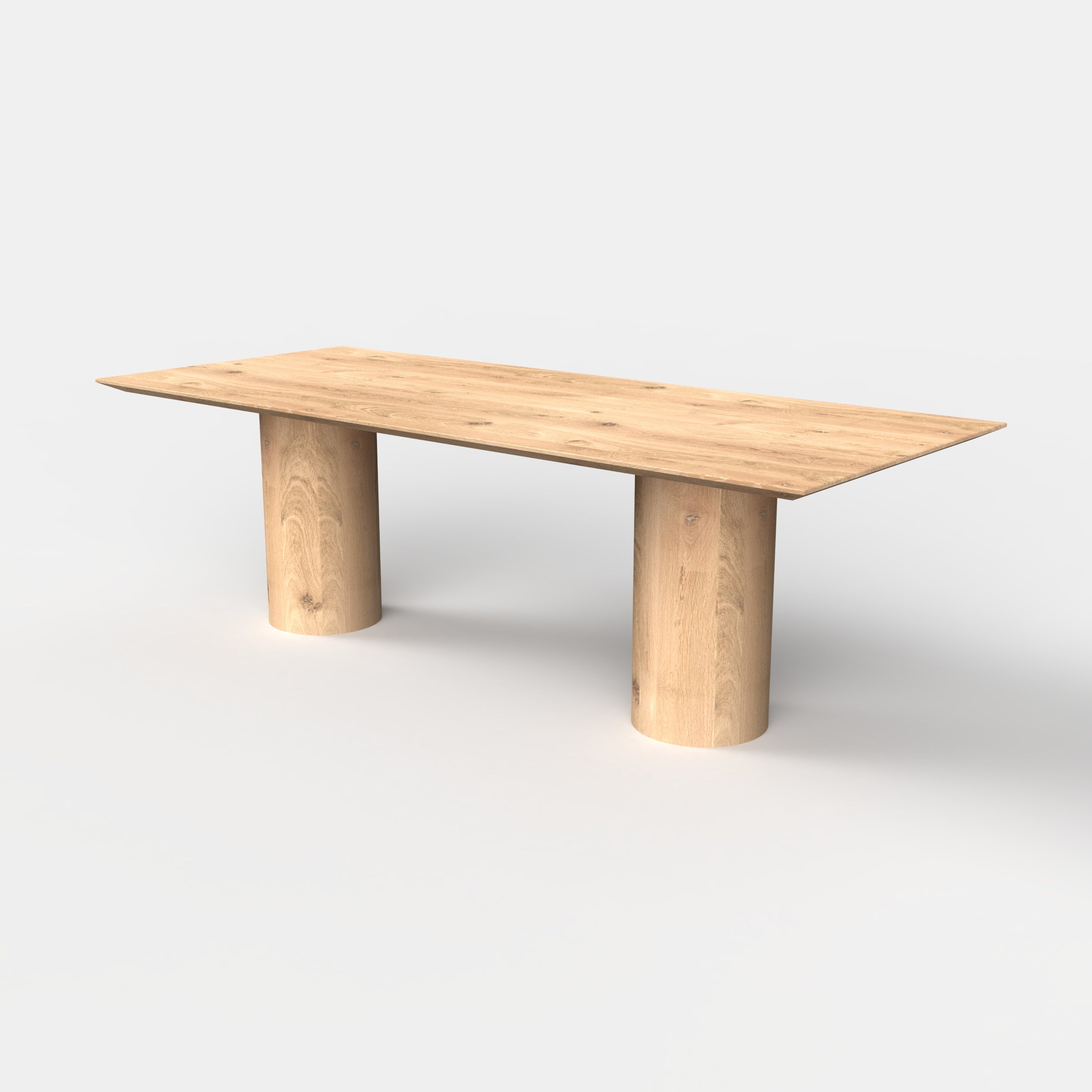 Rechthoekige eiken eettafel Kolom