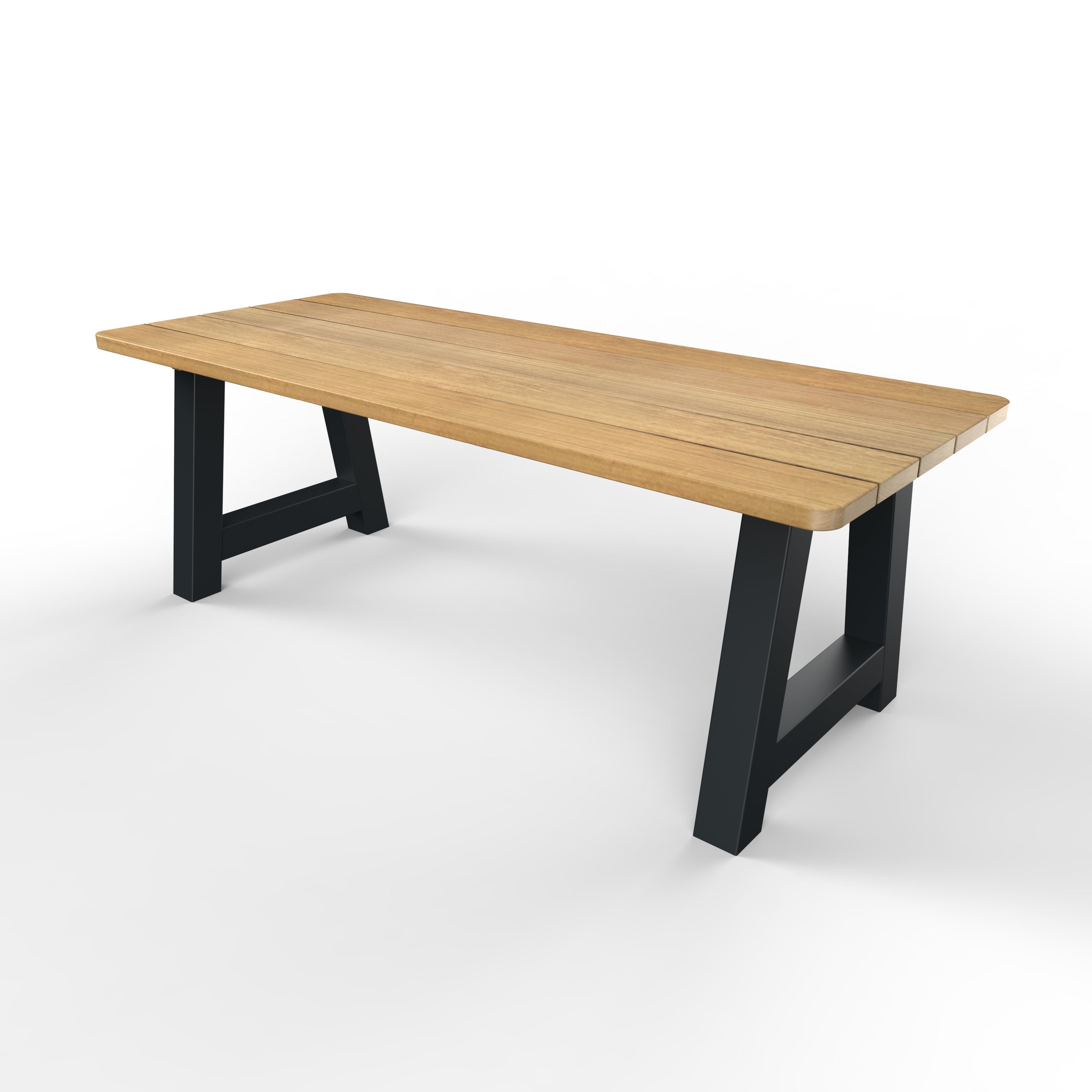 Iroko hardhouten tuintafel A-poten