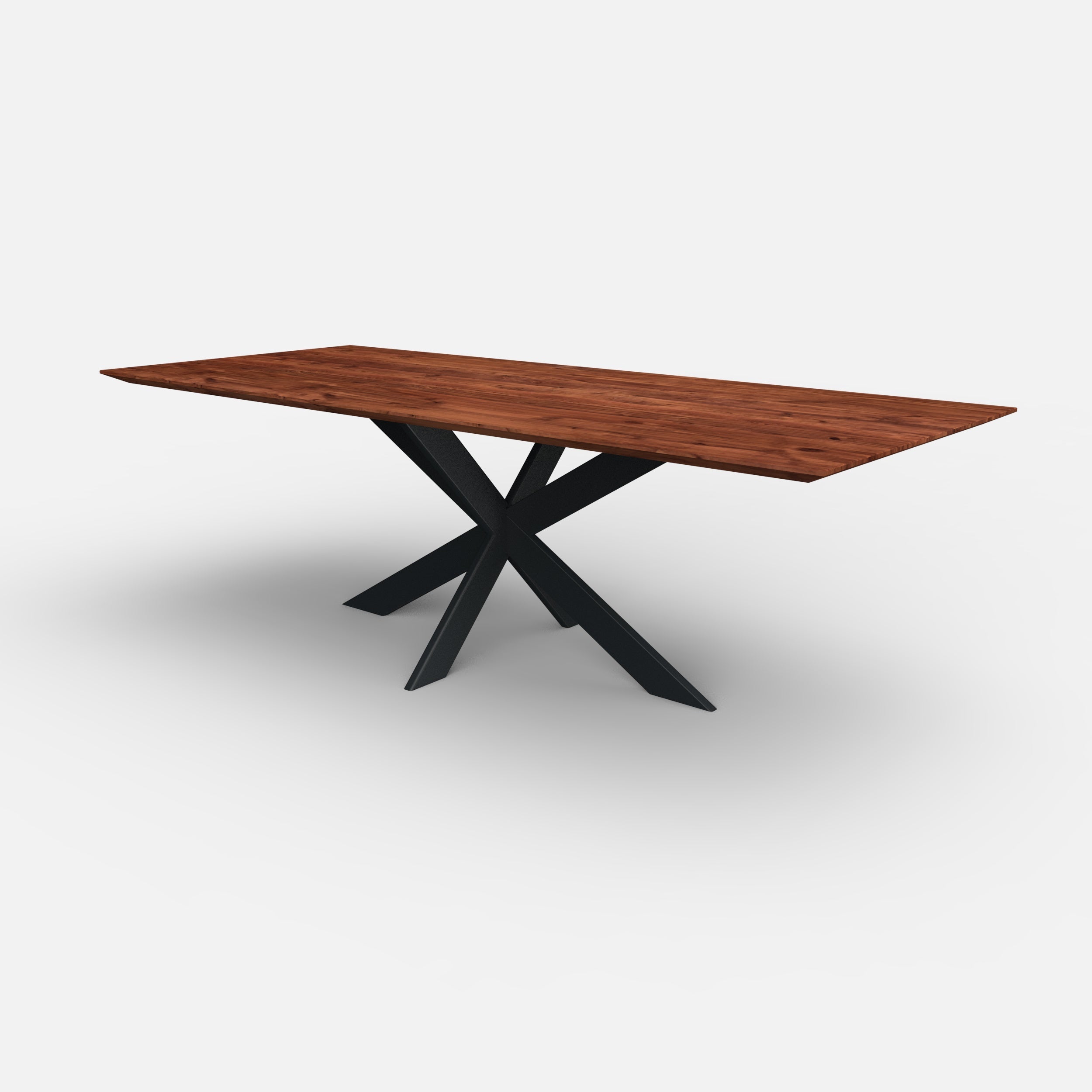 Rechthoekige notenhouten eettafel matrix 10x3cm