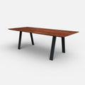 Rechthoekige notenhouten eettafel Trapezium