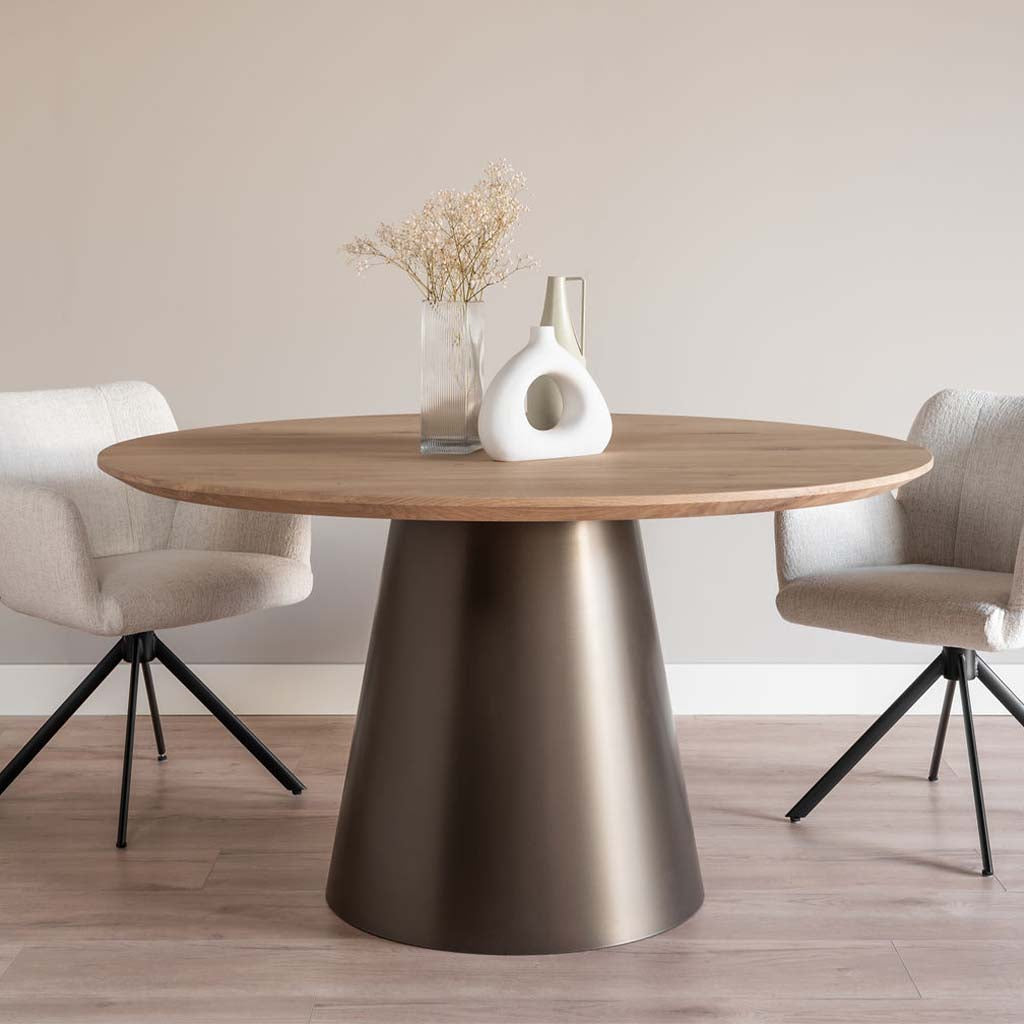 Ronde eiken eettafel Lotte