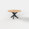 Ronde eiken eettafel matrixpoot 10x3cm