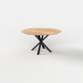 Ronde eiken eettafel matrixpoot 5x5cm