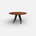 Ronde notenhouten eettafel vlinder