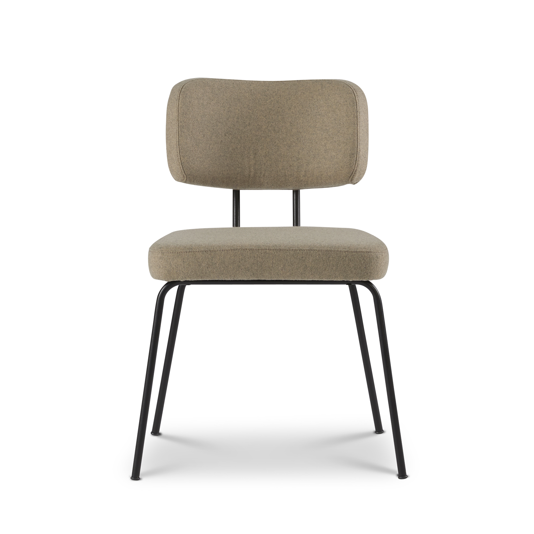 Ted eetkamerstoel zonder arm - new wool stone - zwart onderstel
