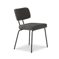 Ted eetkamerstoel zonder arm - new wool antracite - zwart onderstel