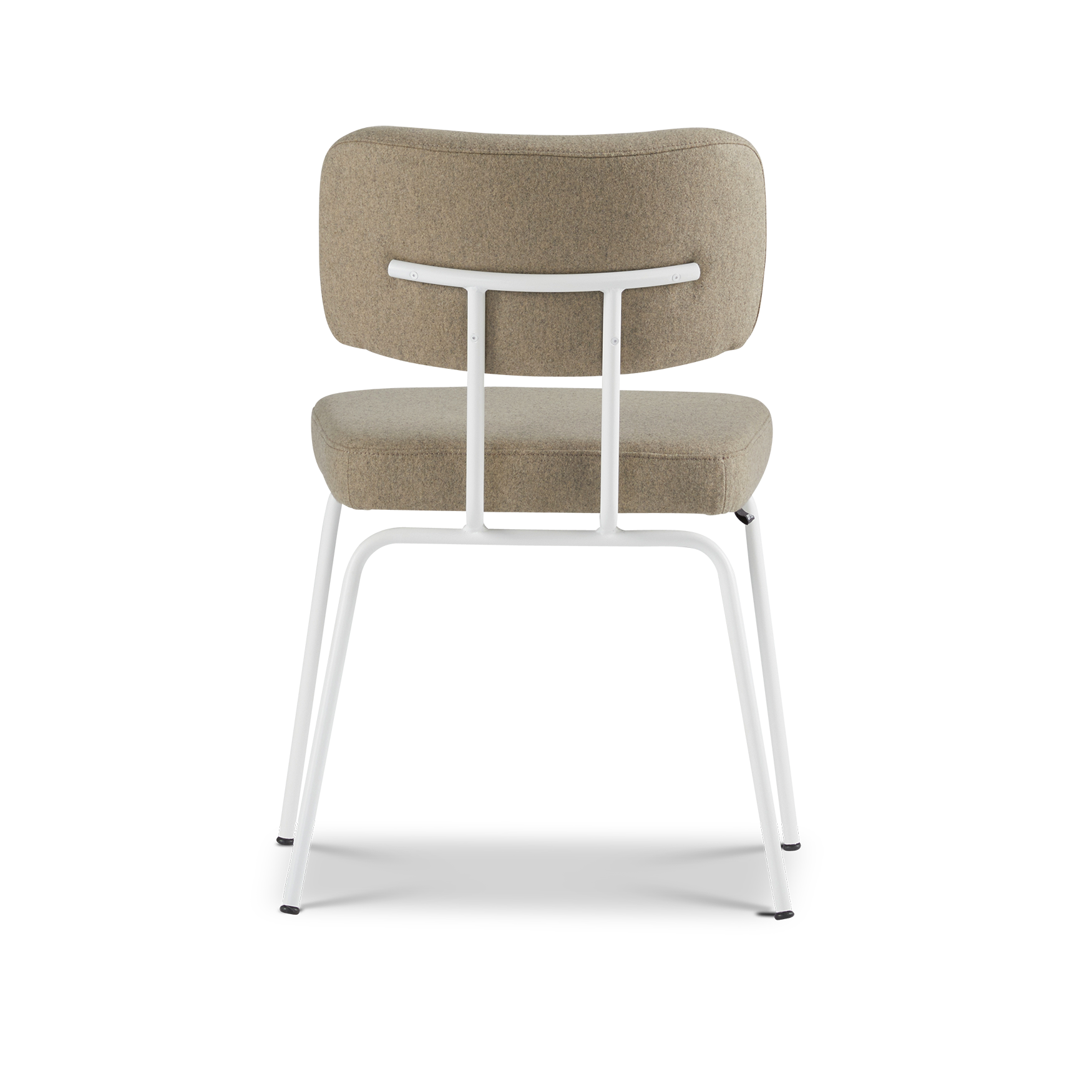 Ted eetkamerstoel zonder arm - new wool stone - wit onderstel
