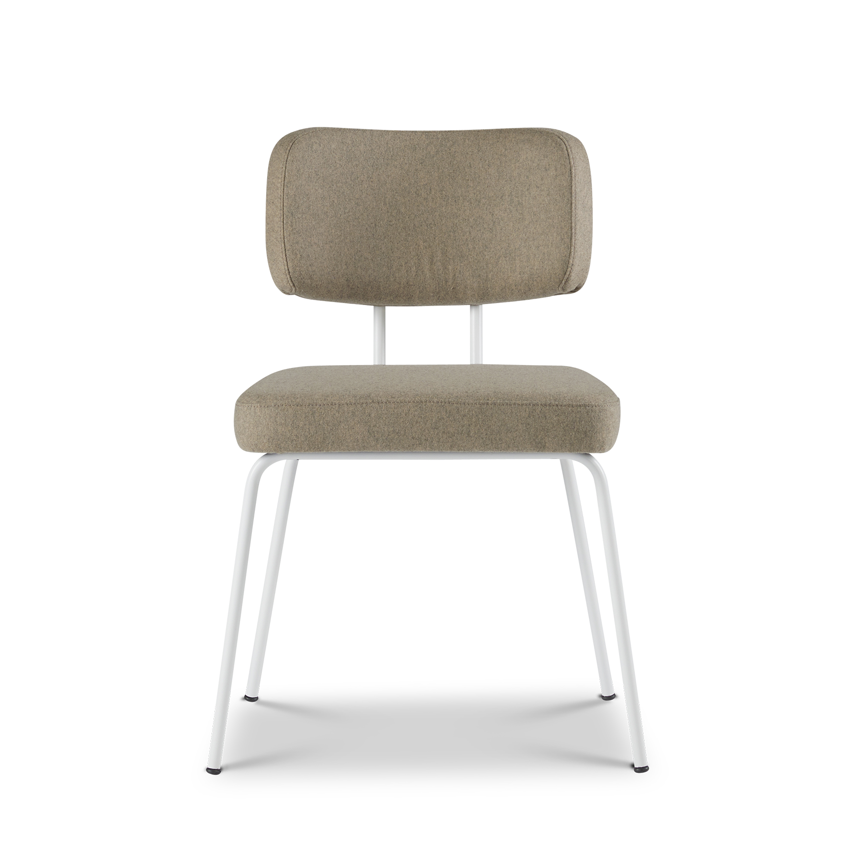 Ted eetkamerstoel zonder arm - new wool stone - wit onderstel