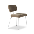 Ted eetkamerstoel zonder arm - portofino brown - wit onderstel