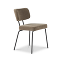 Ted eetkamerstoel zonder arm - portofino brown - zwart onderstel