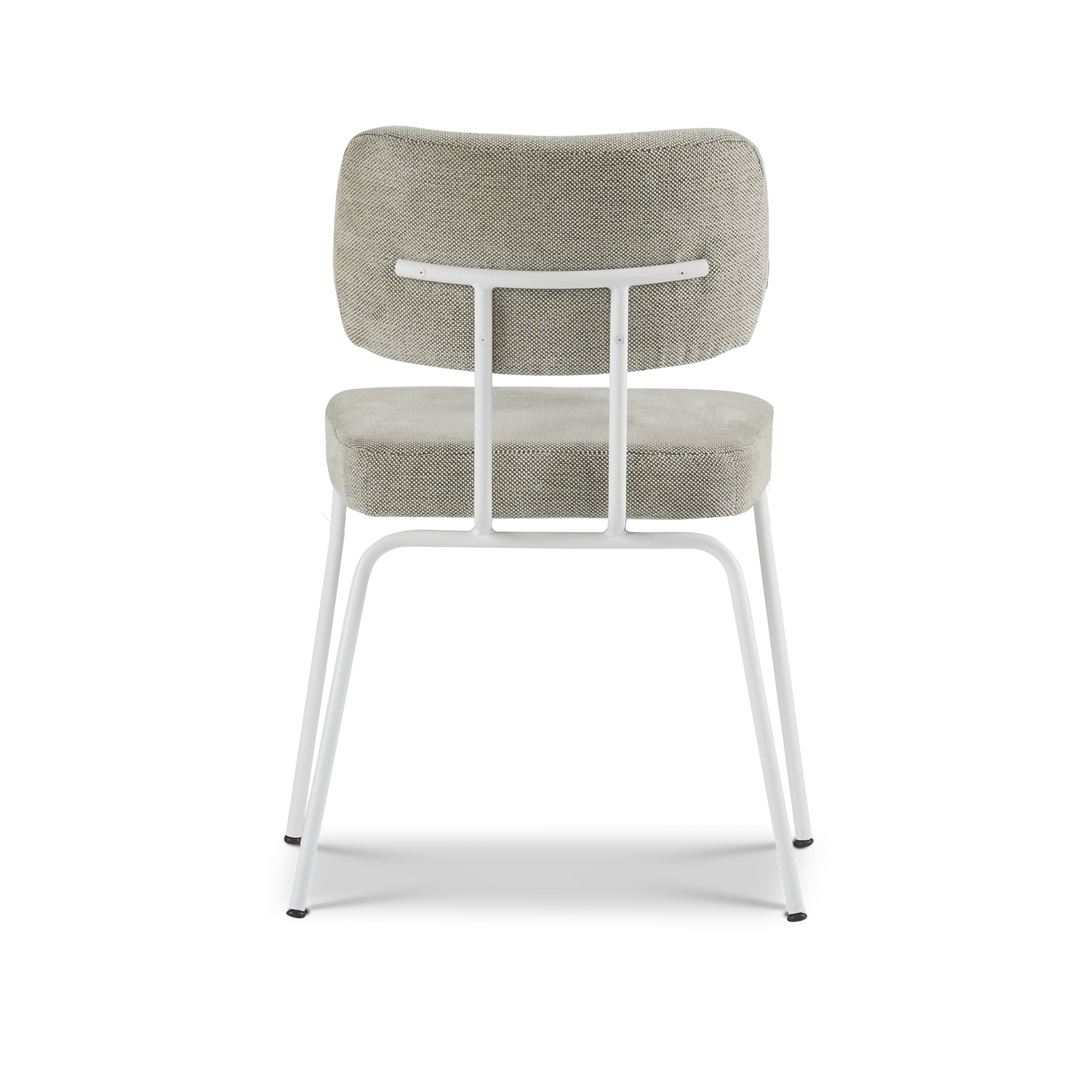 Ted eetkamerstoel zonder arm - portofino multigrey - wit onderstel