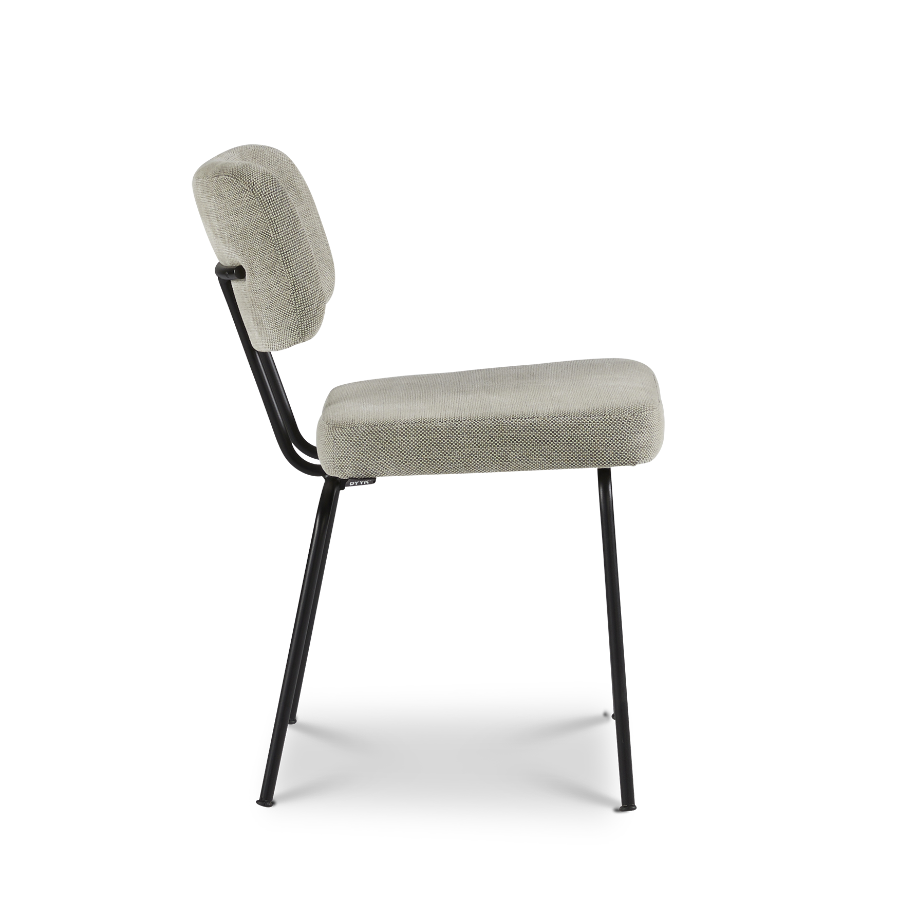 Ted eetkamerstoel zonder arm - portofino multigrey - zwart onderstel