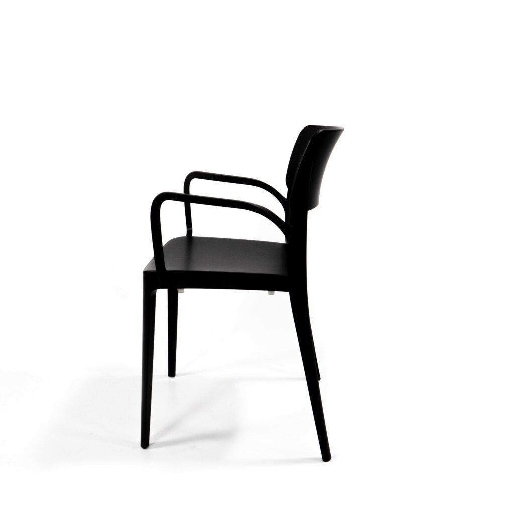 Tuinstoel Walter met arm - zwart