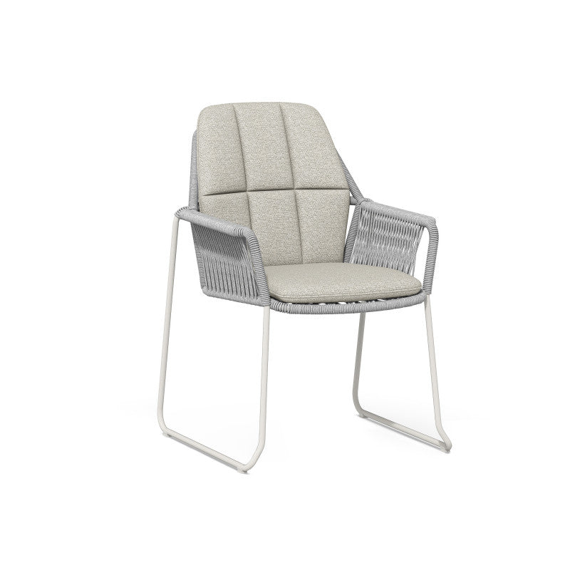 Deens ovale iroko tuinset Finn - 6 tuinstoelen Rivera wit