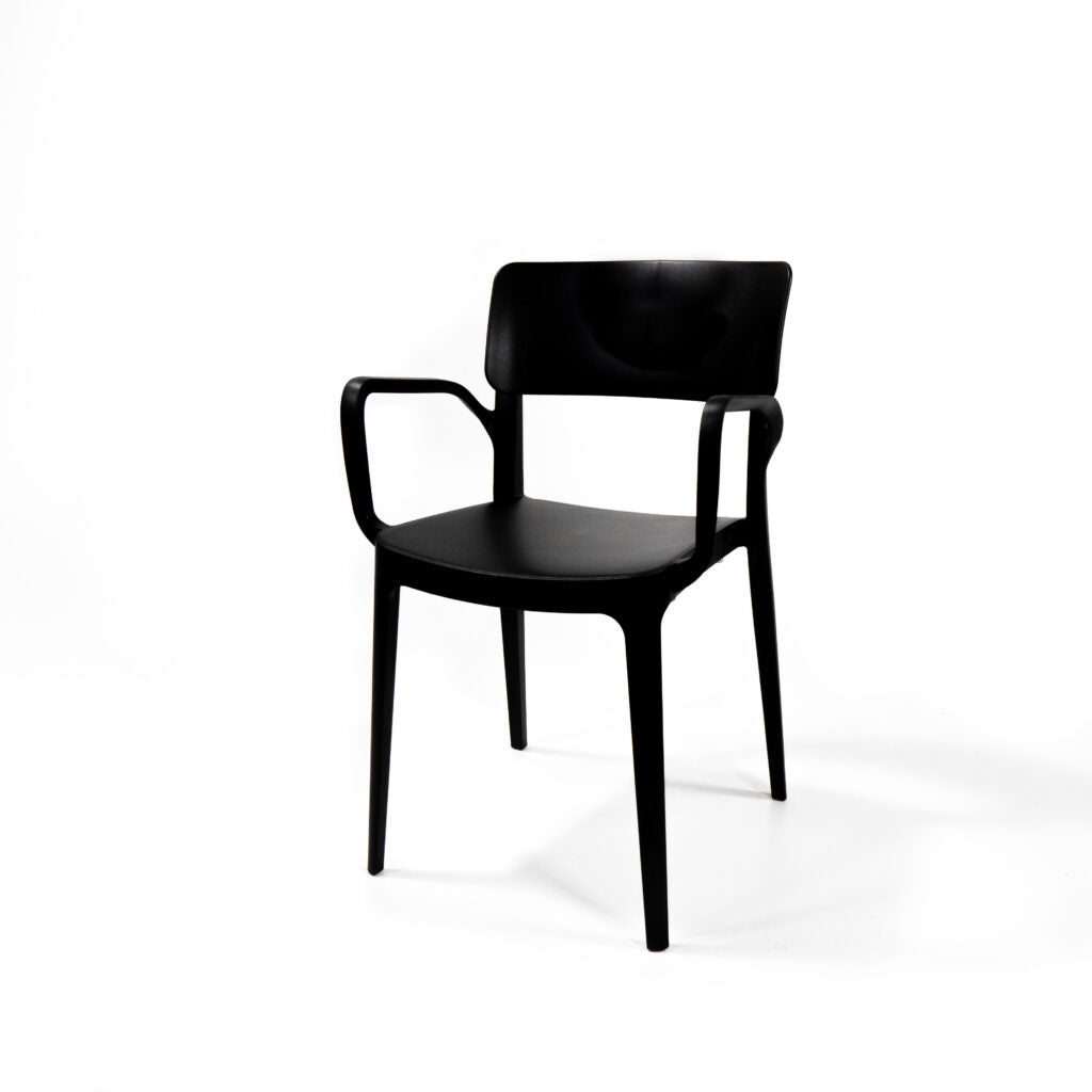 Tuinstoel Walter met arm - zwart