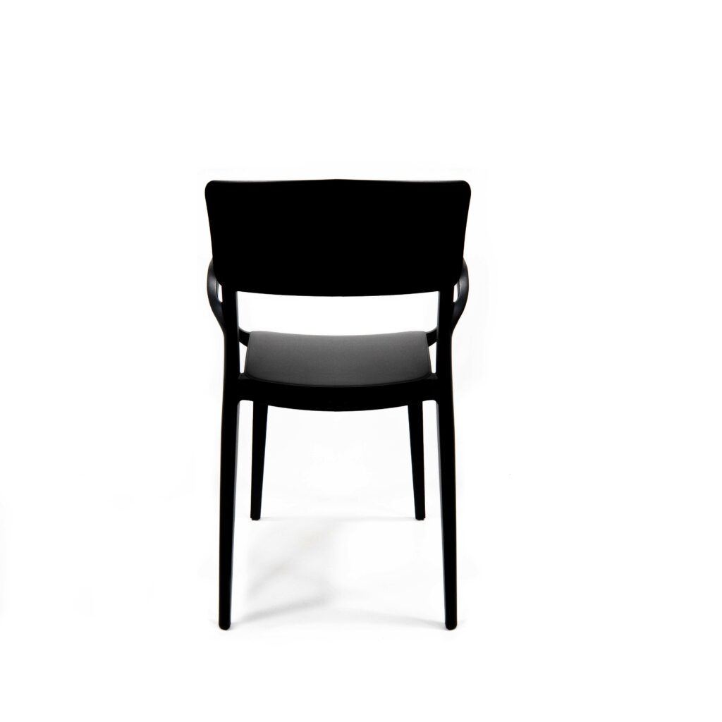 Tuinstoel Walter met arm - zwart