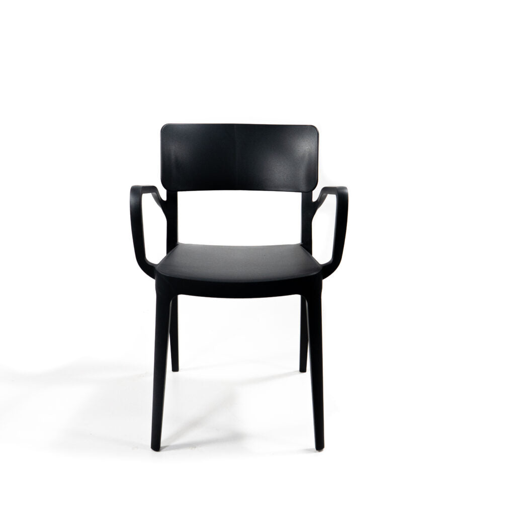 Tuinstoel Walter met arm - zwart