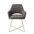 Eetkamerstoel Yanai - amazing grey - cross steel