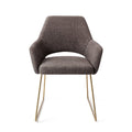 Eetkamerstoel Yanai - amazing grey - slide gold