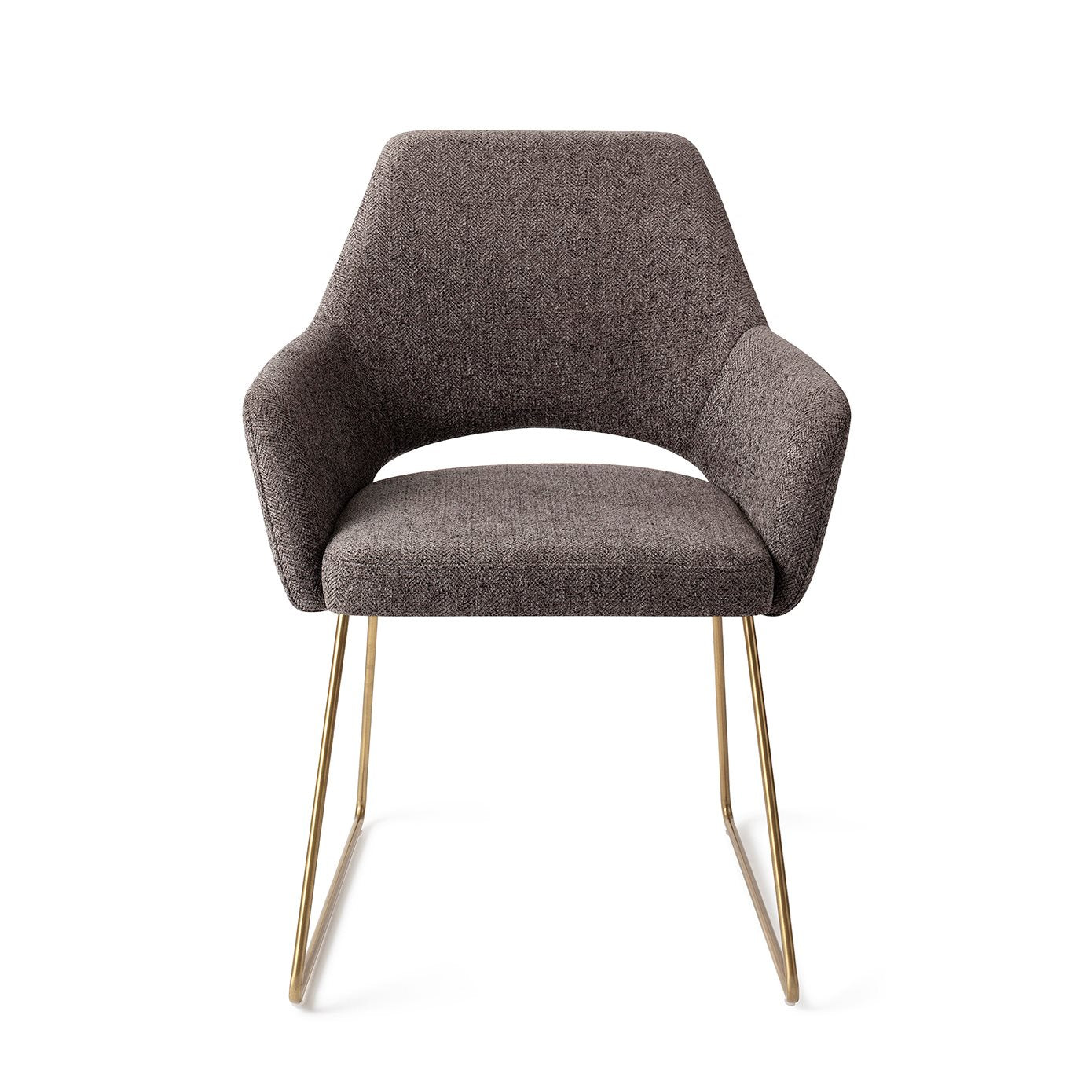 Eetkamerstoel Yanai - amazing grey - slide gold