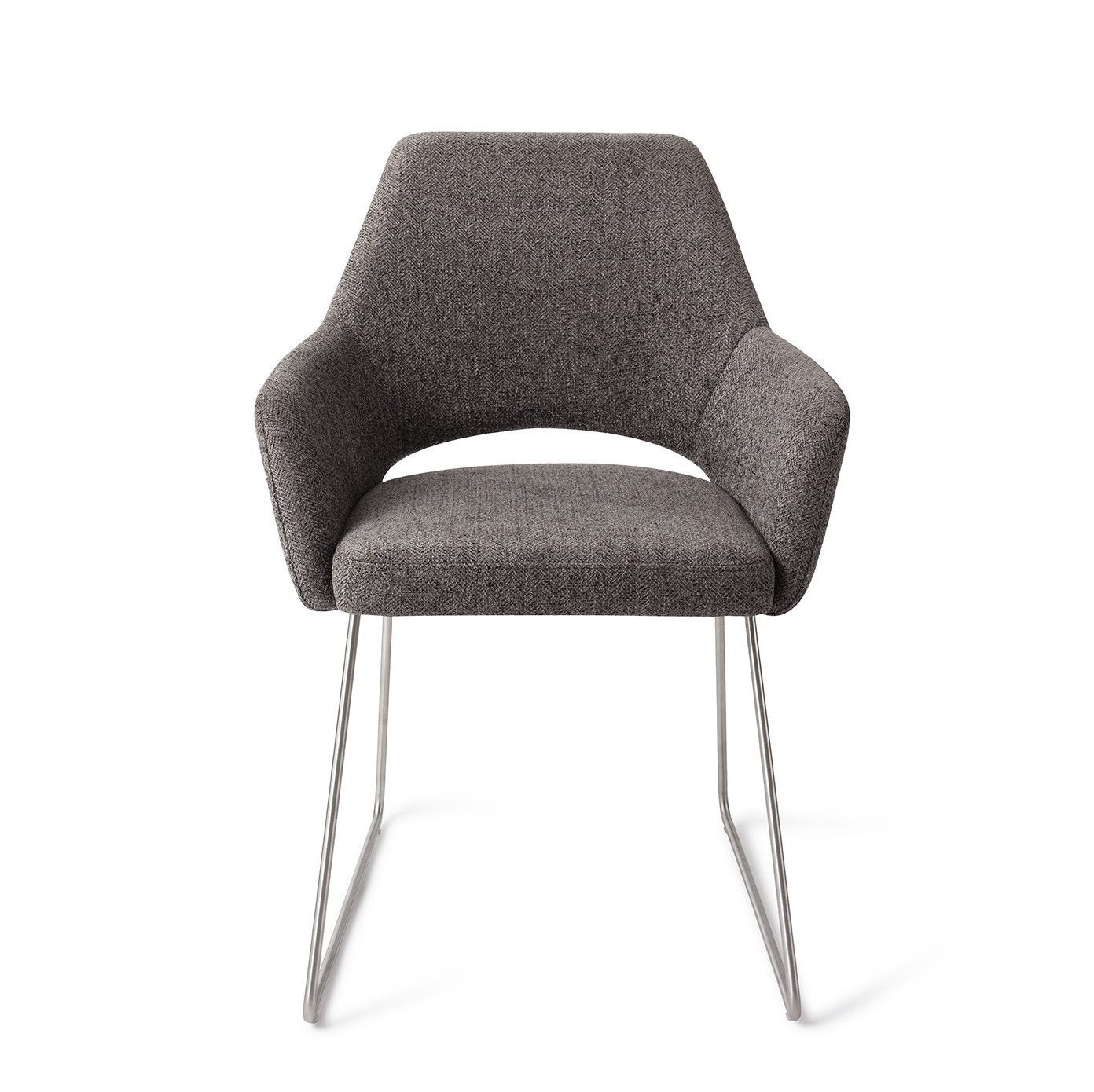 Eetkamerstoel Yanai - amazing grey - slide steel