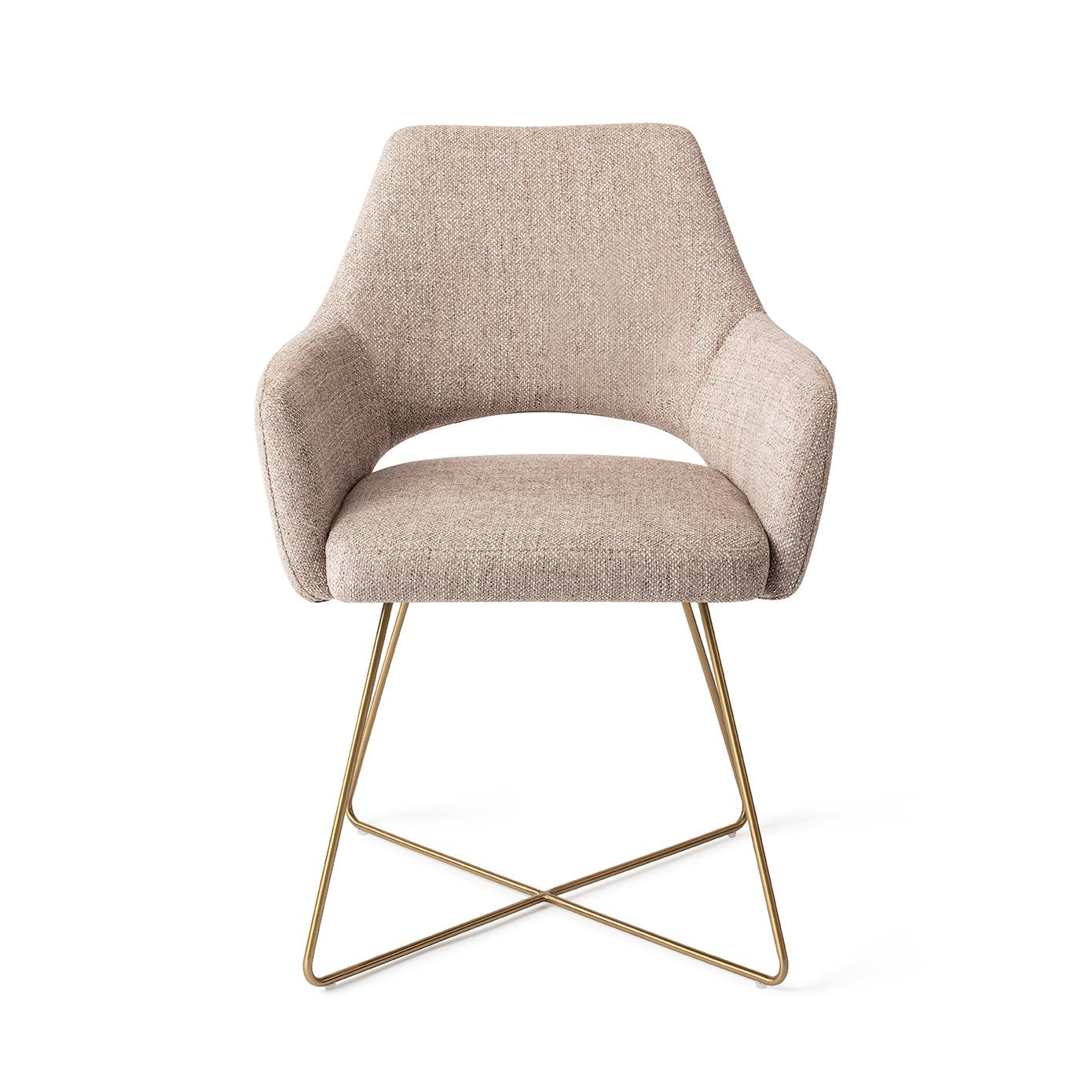 Eetkamerstoel Yanai - biscuit beach - cross gold