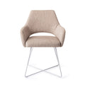 Eetkamerstoel Yanai - biscuit beach - cross white