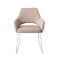 Eetkamerstoel Yanai - biscuit beach - slide white