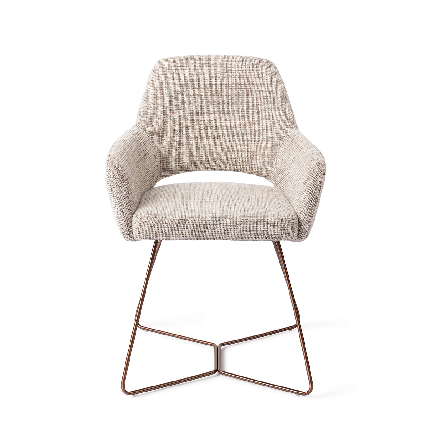 Eetkamerstoel Yanai - caramel grid - beehive rose