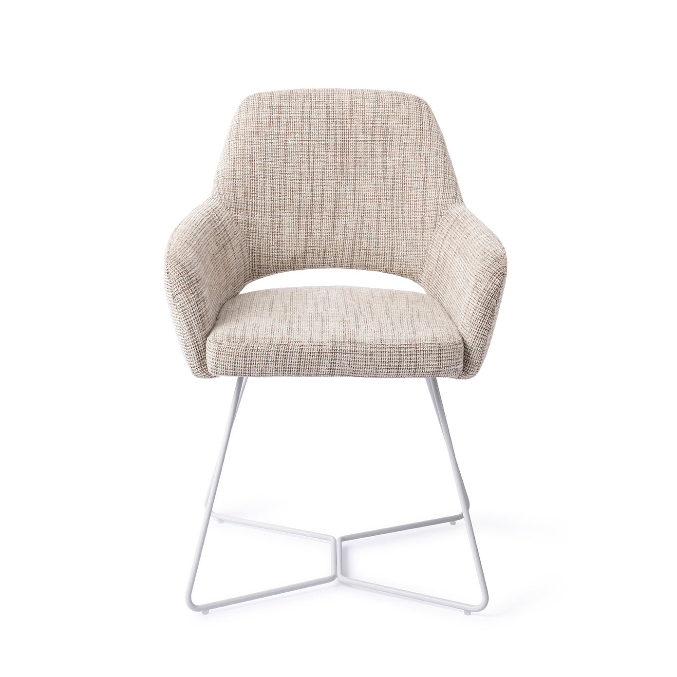 Eetkamerstoel Yanai - caramel grid - beehive white