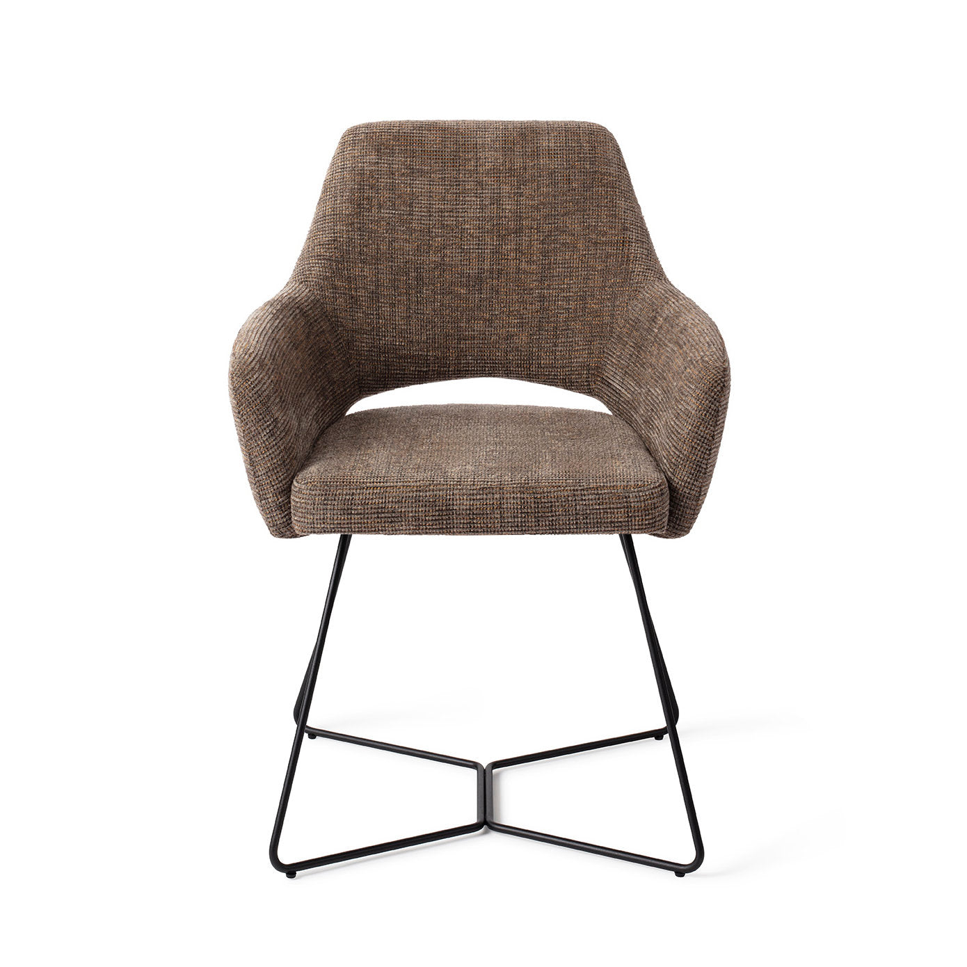 Eetkamerstoel Yanai - checked chestnut - beehive black