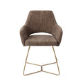 Eetkamerstoel Yanai - checked chestnut - beehive gold