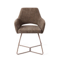 Eetkamerstoel Yanai - checked chestnut - beehive rose