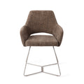 Eetkamerstoel Yanai - checked chestnut - beehive steel