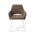 Eetkamerstoel Yanai - checked chestnut - beehive white