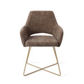 Eetkamerstoel Yanai - checked chestnut - cross gold