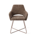 Eetkamerstoel Yanai - checked chestnut - cross rose