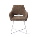 Eetkamerstoel Yanai - checked chestnut - cross white