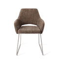Eetkamerstoel Yanai - checked chestnut - slide steel