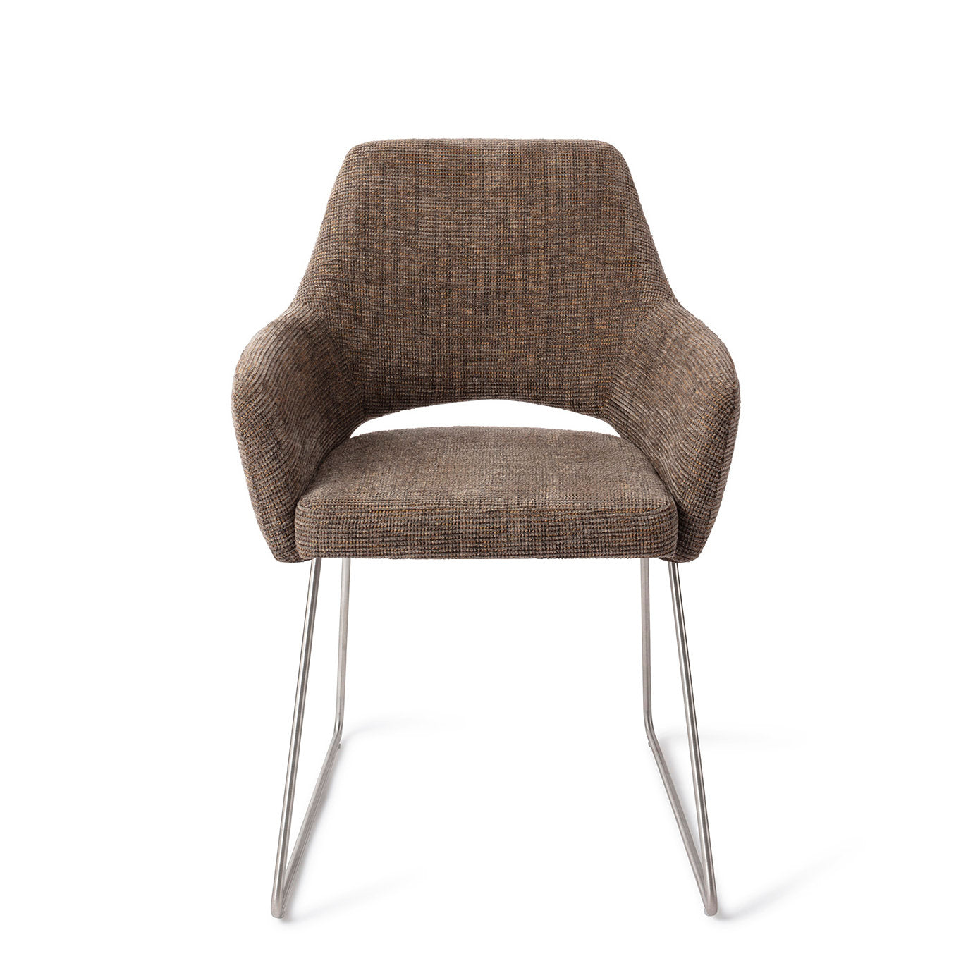 Eetkamerstoel Yanai - checked chestnut - slide steel