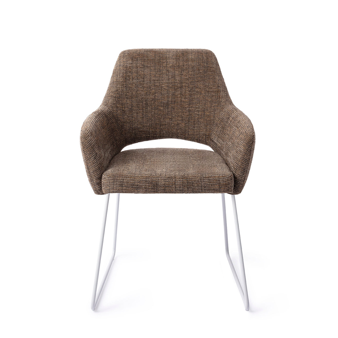 Eetkamerstoel Yanai - checked chestnut - slide white