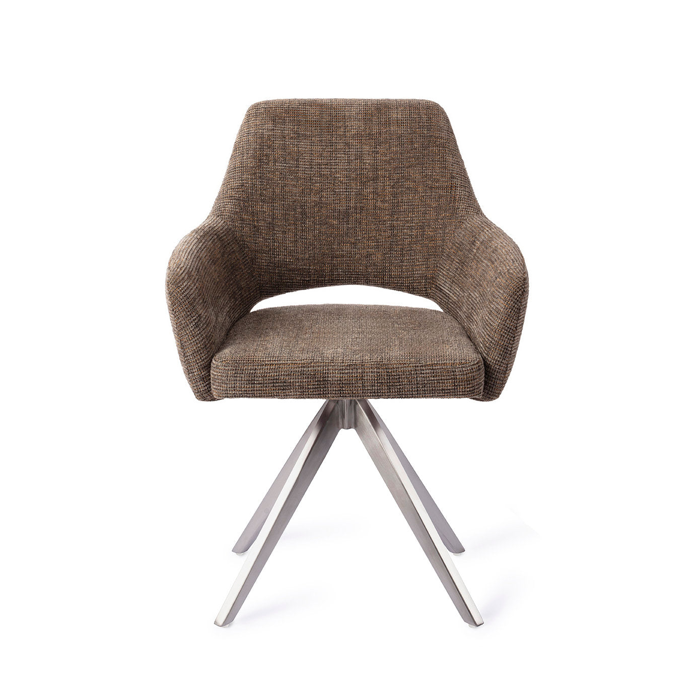 Eetkamerstoel Yanai - checked chestnut - turn steel