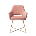 Eetkamerstoel Yanai - pink punch - cross gold