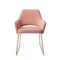 Eetkamerstoel Yanai - pink punch - slide gold