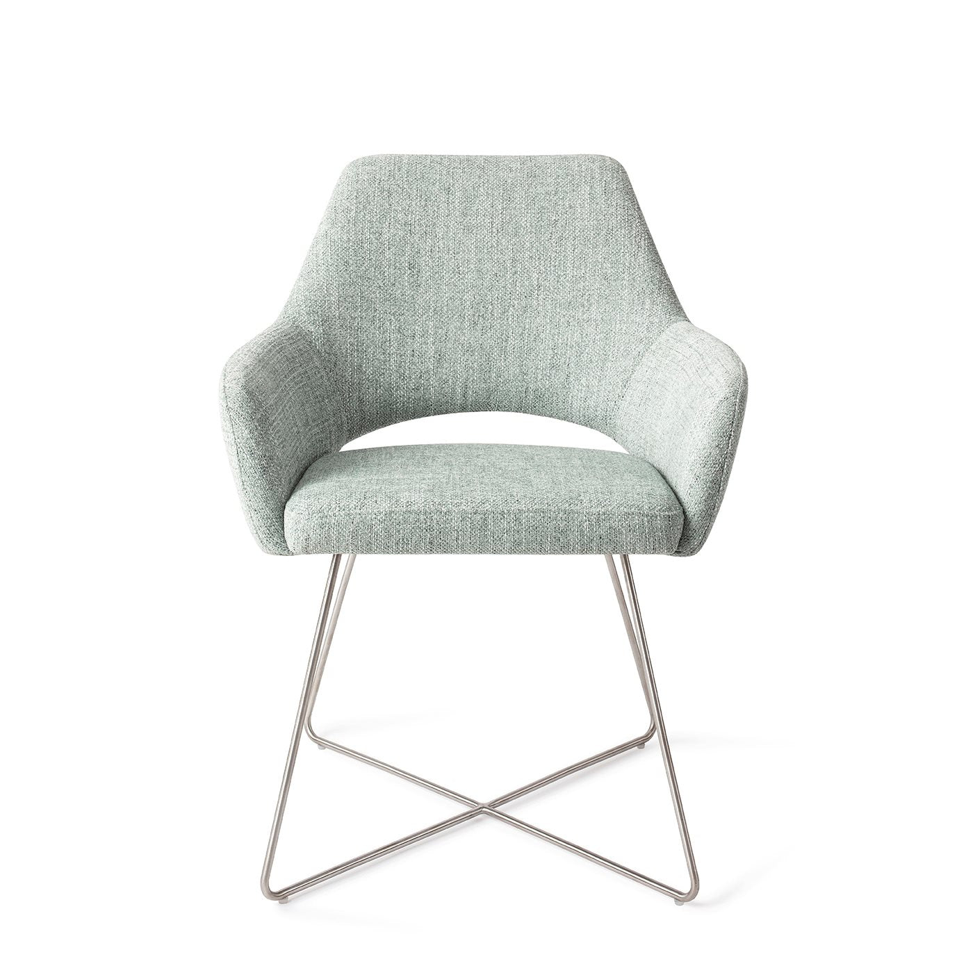 Eetkamerstoel Yanai - soft sage - cross steel